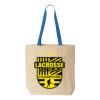Natural Tote with Contrast-Color Handles Thumbnail