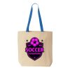 Natural Tote with Contrast-Color Handles Thumbnail