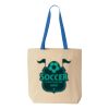 Natural Tote with Contrast-Color Handles Thumbnail