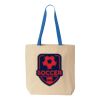 Natural Tote with Contrast-Color Handles Thumbnail