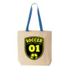 Natural Tote with Contrast-Color Handles Thumbnail
