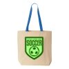 Natural Tote with Contrast-Color Handles Thumbnail