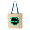 Natural Tote with Contrast-Color Handles Thumbnail