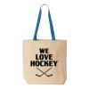 Natural Tote with Contrast-Color Handles Thumbnail