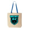 Natural Tote with Contrast-Color Handles Thumbnail