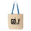 Natural Tote with Contrast-Color Handles Thumbnail