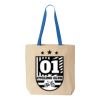 Natural Tote with Contrast-Color Handles Thumbnail