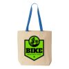 Natural Tote with Contrast-Color Handles Thumbnail