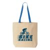 Natural Tote with Contrast-Color Handles Thumbnail