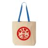 Natural Tote with Contrast-Color Handles Thumbnail