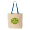 Natural Tote with Contrast-Color Handles Thumbnail