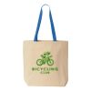 Natural Tote with Contrast-Color Handles Thumbnail
