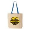 Natural Tote with Contrast-Color Handles Thumbnail