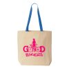 Natural Tote with Contrast-Color Handles Thumbnail