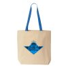 Natural Tote with Contrast-Color Handles Thumbnail