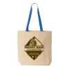 Natural Tote with Contrast-Color Handles Thumbnail