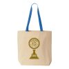 Natural Tote with Contrast-Color Handles Thumbnail