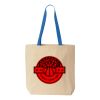 Natural Tote with Contrast-Color Handles Thumbnail