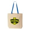 Natural Tote with Contrast-Color Handles Thumbnail