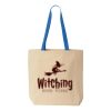Natural Tote with Contrast-Color Handles Thumbnail