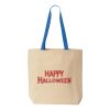 Natural Tote with Contrast-Color Handles Thumbnail