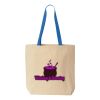 Natural Tote with Contrast-Color Handles Thumbnail