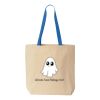 Natural Tote with Contrast-Color Handles Thumbnail