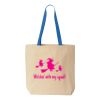 Natural Tote with Contrast-Color Handles Thumbnail