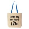Natural Tote with Contrast-Color Handles Thumbnail