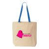 Natural Tote with Contrast-Color Handles Thumbnail