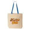 Natural Tote with Contrast-Color Handles Thumbnail