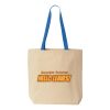 Natural Tote with Contrast-Color Handles Thumbnail