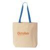 Natural Tote with Contrast-Color Handles Thumbnail
