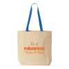 Natural Tote with Contrast-Color Handles Thumbnail