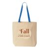 Natural Tote with Contrast-Color Handles Thumbnail