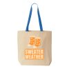 Natural Tote with Contrast-Color Handles Thumbnail