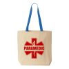 Natural Tote with Contrast-Color Handles Thumbnail