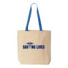 Natural Tote with Contrast-Color Handles Thumbnail