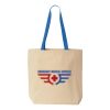Natural Tote with Contrast-Color Handles Thumbnail