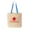 Natural Tote with Contrast-Color Handles Thumbnail