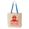 Natural Tote with Contrast-Color Handles Thumbnail