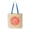 Natural Tote with Contrast-Color Handles Thumbnail