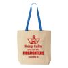 Natural Tote with Contrast-Color Handles Thumbnail
