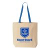 Natural Tote with Contrast-Color Handles Thumbnail