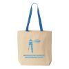Natural Tote with Contrast-Color Handles Thumbnail