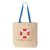 Natural Tote with Contrast-Color Handles Thumbnail