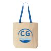Natural Tote with Contrast-Color Handles Thumbnail