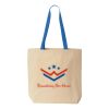 Natural Tote with Contrast-Color Handles Thumbnail