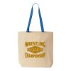 Natural Tote with Contrast-Color Handles Thumbnail