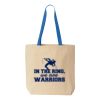 Natural Tote with Contrast-Color Handles Thumbnail